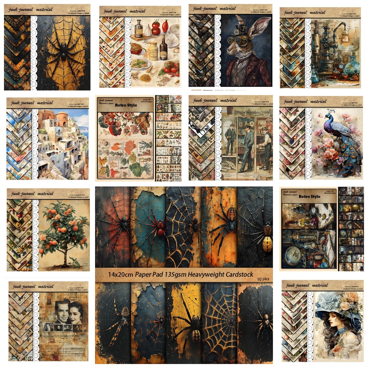 Vintage Collectible Toys - New Vintage Material Papers DIY Ledger