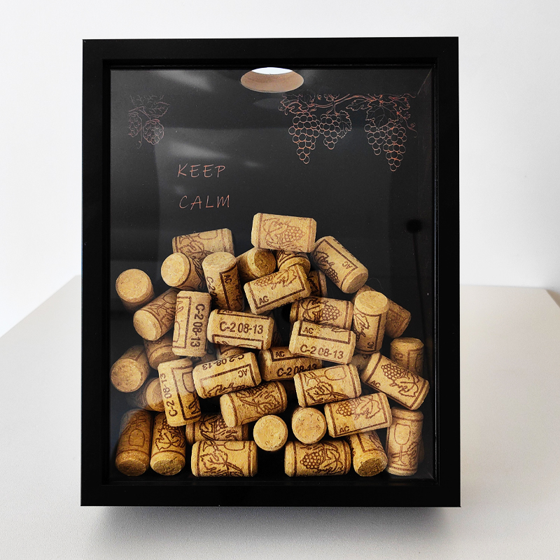 Red Wine Cork Display Frame Wo - Vintage Collectible Glass avis et prix