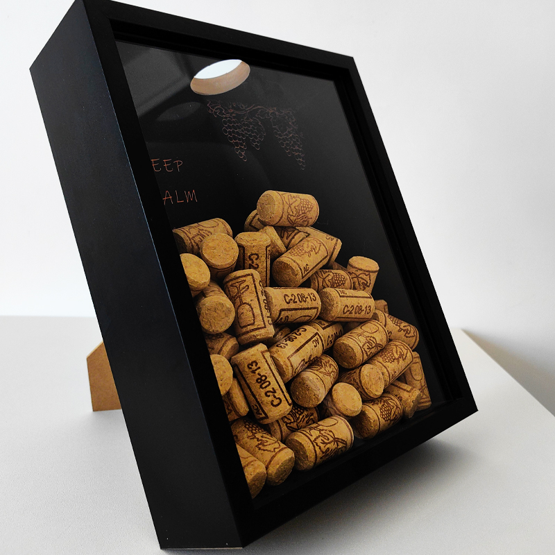 Red Wine Cork Display Frame Wo - Vintage Collectible Glass avis et prix