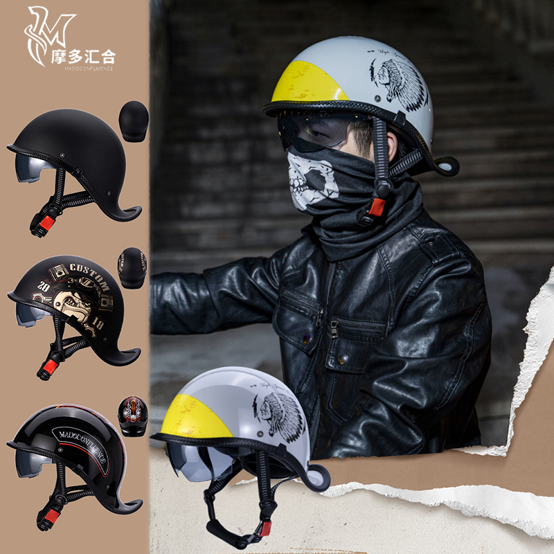 Retro Motorcycle Helmets for M - Lens Cap Vintage avis et prix