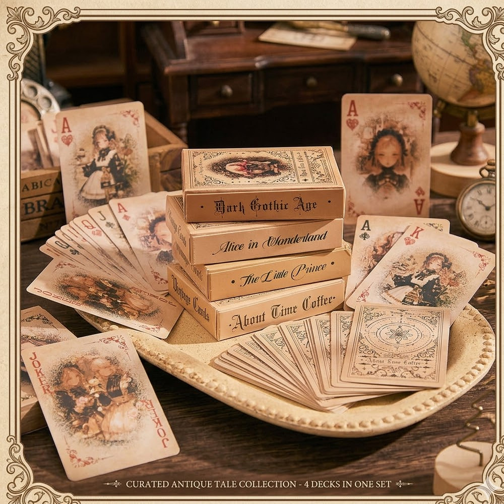 55retro anime girl playing car - Vintage Collectible Playing Cards avis et prix