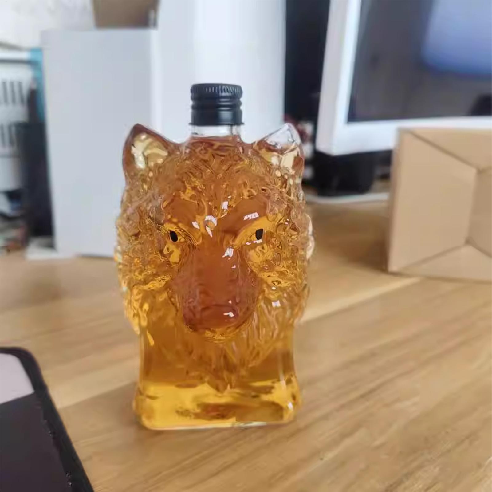 Whiskey Bottle Wolf Shape Wine - Vintage Collectible Glass avis et prix