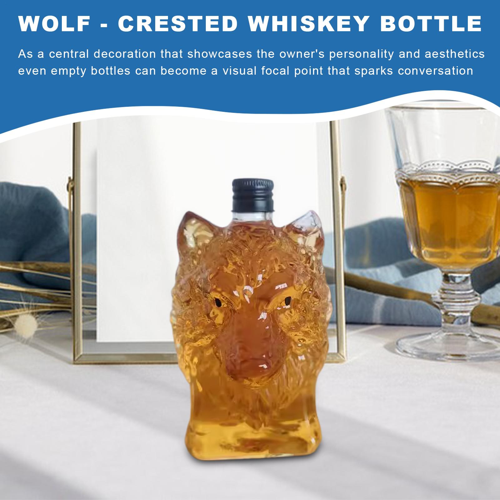 Whiskey Bottle Wolf Shape Wine - Vintage Collectible Glass avis et prix
