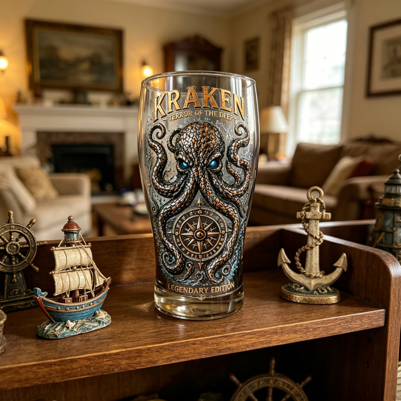 Retro Kraken Octopus Compass G - Vintage Collectible Glassware avis et prix