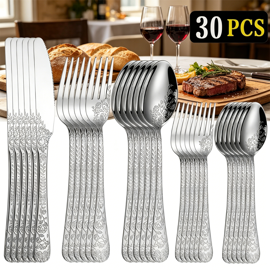 30-piece stainless steel cutle - Vintage Collectible Spoons avis et prix