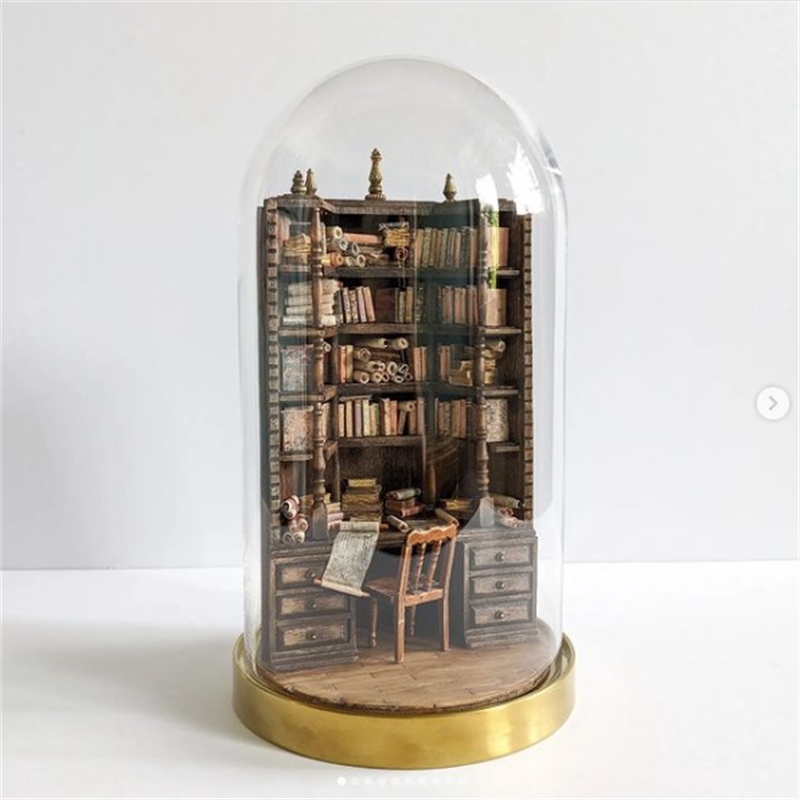 Miniature Bookcase Bookshelf D - Vintage Collectible Glass avis et prix