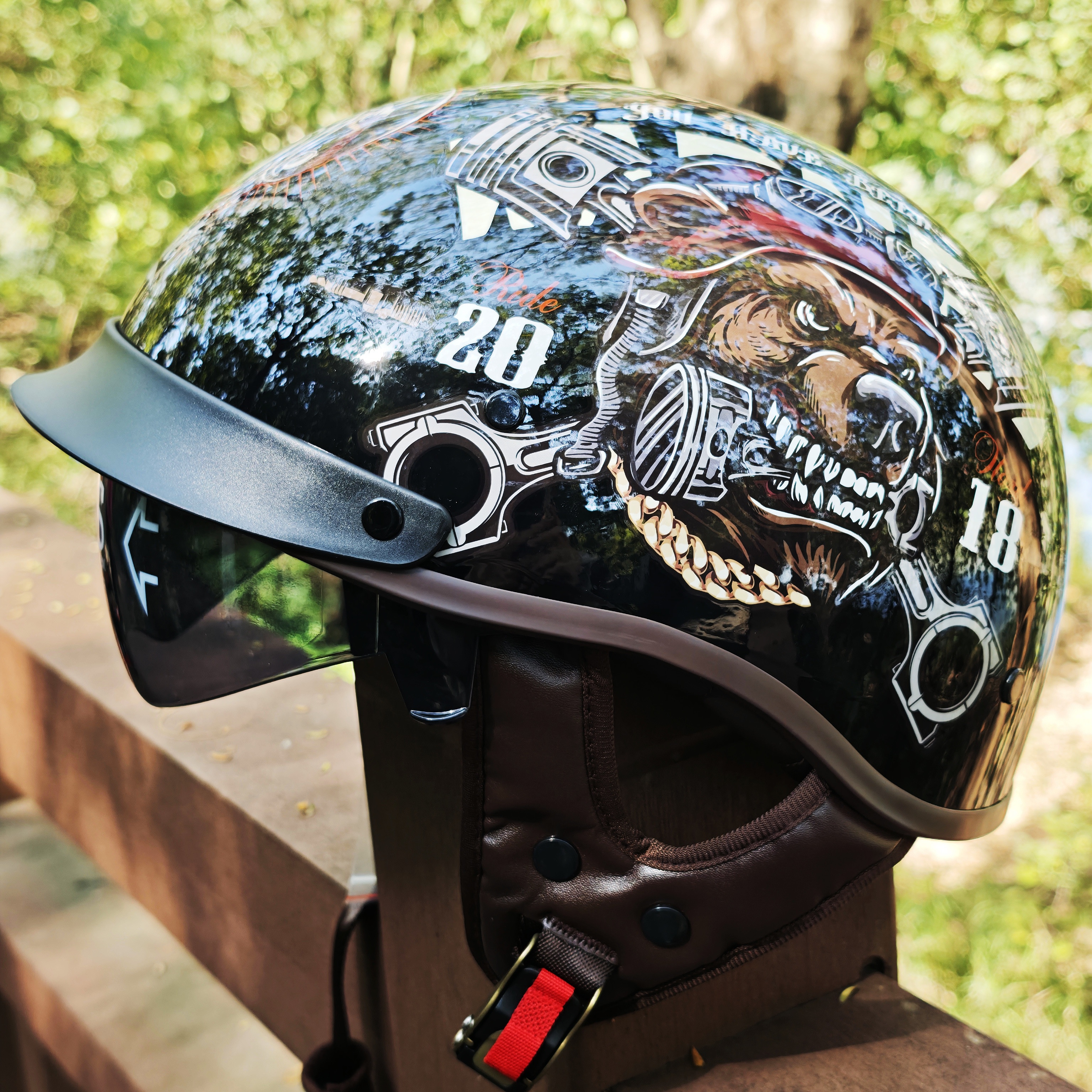 Retro Motorcycle Helmets for M - Lens Cap Vintage avis et prix